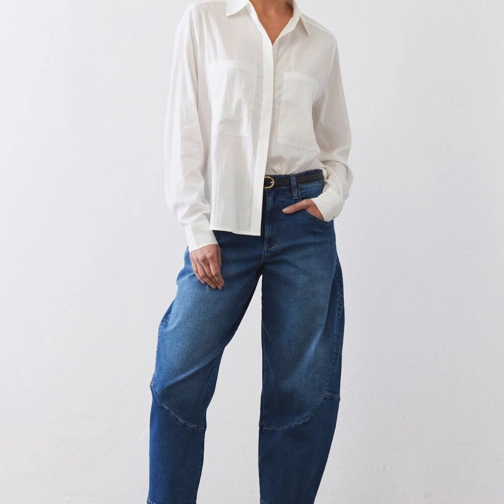 NEW Ruti Petite Denim Wide-ish Pants, Medium Wash, 8P - Picture 10 of 15